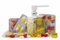 Medicine pills and bottles isolated Royalty Free Stock Photo