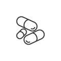 Medicine pills line icon