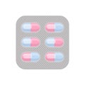 Medicine and pills in pack vector colorful icon Royalty Free Stock Photo