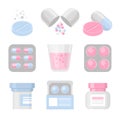 Medicine and pills vector colorful icon set