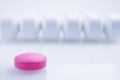 Medicine pink pill Royalty Free Stock Photo