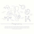 Medicine and pregnancy vector line icon