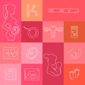 Medicine and pregnancy vector line icon