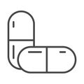 Medicine prescription capsule medication linear icon style