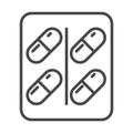 Medicine prescription package capsules medication linear icon style