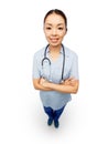 Happy smiling asian female doctor or nurse Royalty Free Stock Photo