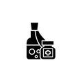 Medicine remedy black icon concept. Medicine remedy flat vector symbol, sign, illustration.