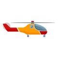 Medicine rescue helicopter icon, cartoon style