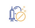 Medical drugs line icon. Medicine syringe sign. Pharmacy medication. Vector