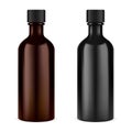 Medicine syrup bottle. Brown glass screw cap jar