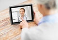 Senior woman patient having video call with doctor Royalty Free Stock Photo