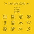 Medicine thin line icon set