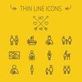 Medicine thin line icon set