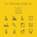 Medicine thin line icon set