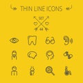 Medicine thin line icon set