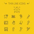 Medicine thin line icon set Royalty Free Stock Photo