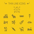 Medicine thin line icon set