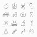 Medicine thin line icons Royalty Free Stock Photo