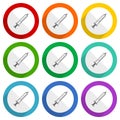 Medicine vector icons, set of colorful flat design buttons for webdesign and mobile applications Royalty Free Stock Photo