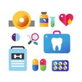 Medicine vector icons set. Royalty Free Stock Photo