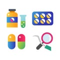 Medicine vector icons set. Royalty Free Stock Photo