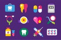 Medicine vector icons set. Doctors tools for Royalty Free Stock Photo