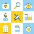 Medicine vector icons set. Doctors tools for Royalty Free Stock Photo