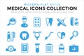 Medicine vector icons set. Doctors tools for