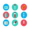 Medicine vector icons set. Doctors tools for health care Royalty Free Stock Photo