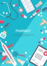 Medicine vector illustration. Pharmacy background, pharmacy desing, pharmacy templates. Medicine, pharmacy, hospital set Royalty Free Stock Photo