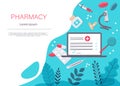 Medicine vector illustration. Pharmacy background, pharmacy desing, pharmacy templates. Medicine, pharmacy, hospital set of drugs Royalty Free Stock Photo