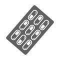 Medicine, Viagra, Pills icon. Gray vector sketch.