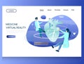 Medicine virtual reality vector website landing page design template Royalty Free Stock Photo