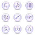 Medicine web icons, glossy pearl series