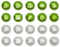 Medicine web icons set 1, green circle buttons Royalty Free Stock Photo