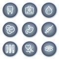 Medicine web icons set 1, mineral circle buttons Royalty Free Stock Photo