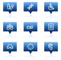 Medicine web icons set 2, blue speech bubbles Royalty Free Stock Photo