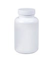 Medicine white pill bottle isolated on a white background