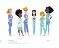 Medical Women Characters in Standing Pose.