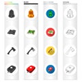 Medicines, attributes, tourism and other web icon in different style.first, aid, kit, bag icons in set collection. Royalty Free Stock Photo