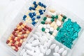 Medicines in a container, various medications for the prevention of viral infections