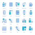 Medicines, dosage forms line icons. Pharmacy medicaments, tablet, capsules, pills, antibiotics, vitamin, painkillers Royalty Free Stock Photo