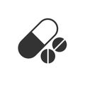 Medicines pills - Capsule and pill icon black on white background