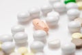Close-up. Medicines and pills on white background Royalty Free Stock Photo