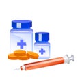 Medicines and syringe vector