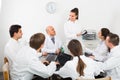 Medics at colloquium in clinic Royalty Free Stock Photo