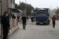 Medics and police officers check a shipment of the Russia`s Sputnik V vaccine for COVID-19 coronavirus disease