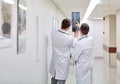 Medics with spine x-ray scan at hospital Royalty Free Stock Photo