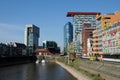 Medienhafen at river Rhine in Dusseldorf, Germany