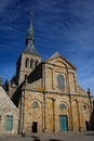 The medieval abbey of Saint Michel in British France. Details of the temples inside the city Royalty Free Stock Photo